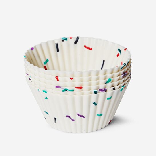 Flying Tiger Copenhagen Konfeti Desenli 6'lı Silikon Muffin Kalıbı