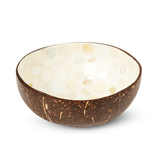 Flying Tiger Copenhagen Beyaz Sedef Görünümlü Hindistan Cevizi Dekoratif Kase