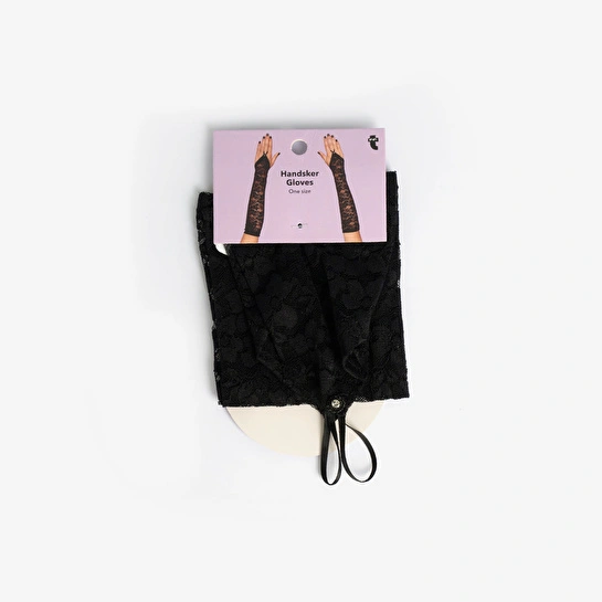 Flying Tiger Copenhagen Gotik Temalı Siyah Uzun Nakışlı Eldiven