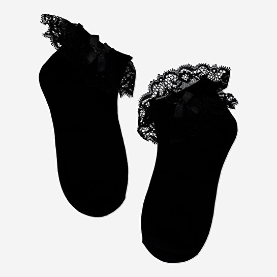 Flying Tiger Copenhagen Gotik Tasarımlı Siyah Çorap 39/41