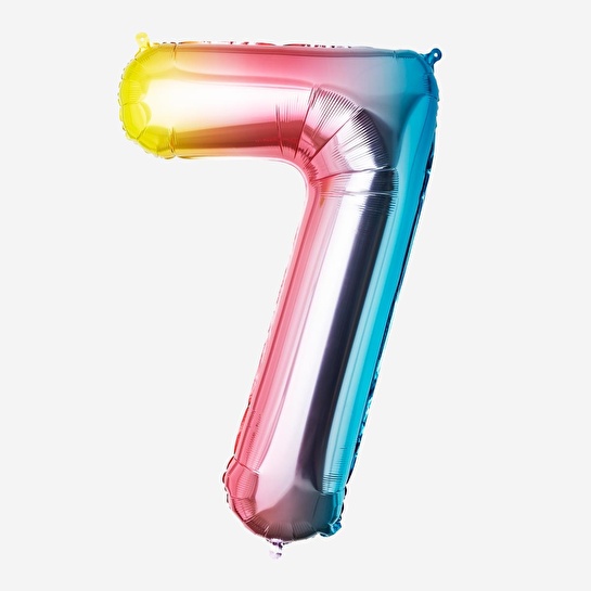 Flying Tiger Copenhagen 7 Rakamı Renkli Folyo Balon