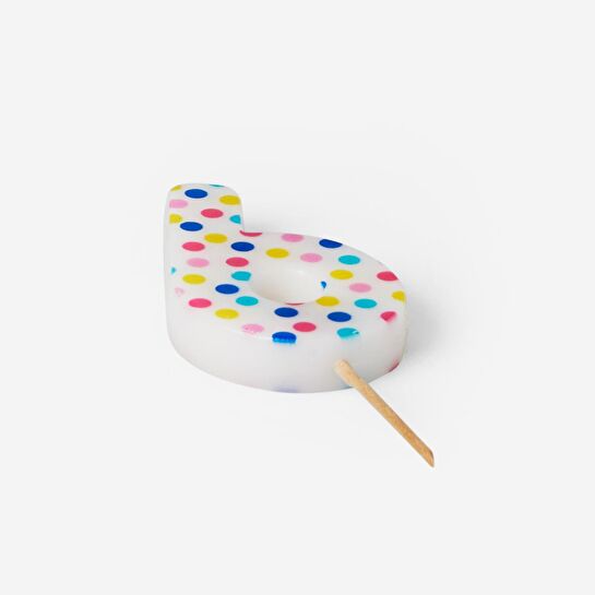 Flying Tiger Copenhagen 6 Numaralı Renkli Puantiyeli Pasta Mumu