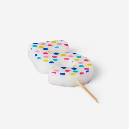 Flying Tiger Copenhagen 5 Numaralı Renkli Puantiyeli Pasta Mumu