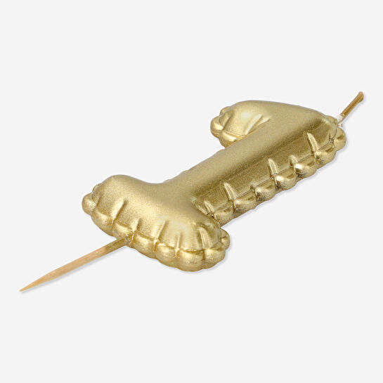 Flying Tiger Copenhagen 1 Numaralı Altın Rengi Pasta Mumu