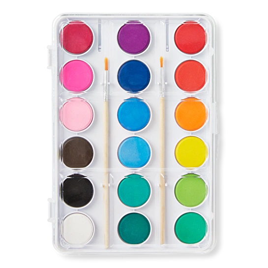 Flying Tiger Copenhagen 2 Fırçalı ve 18 Renkli Sulu Boya Paleti Seti