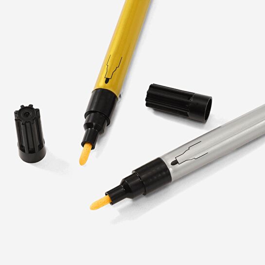 Flying Tiger Copenhagen Altın ve Gümüş Renkli 2'li Keçeli Kalem Seti