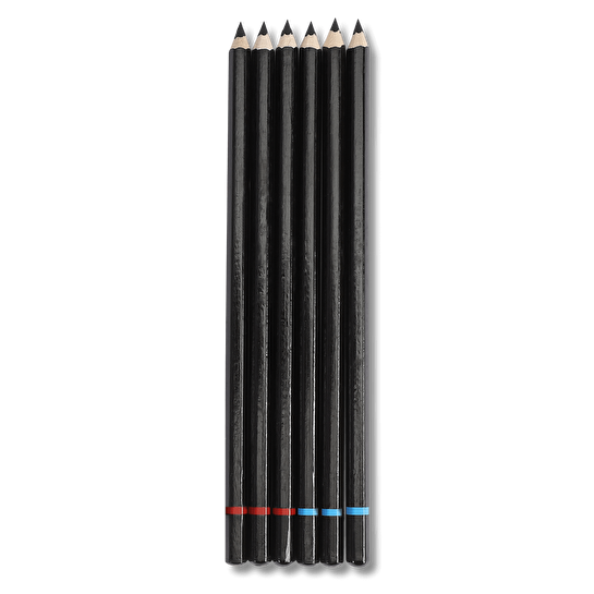 Flying Tiger Copenhagen 6'lı Kömür Kara Kalem Seti