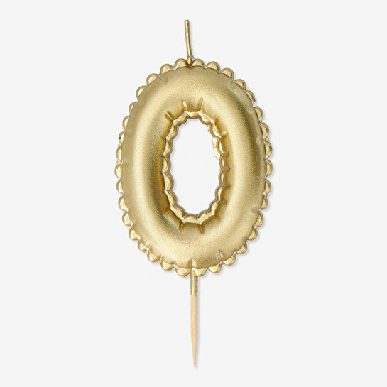 Flying Tiger Copenhagen 0 Numaralı Altın Rengi Pasta Mumu