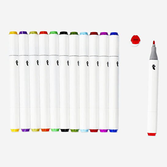 Flying Tiger Copenhagen 12'li Çift Taraflı Fosforlu Kalem Seti