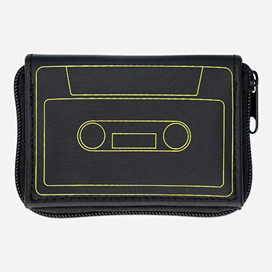 Flying Tiger Copenhagen Kaset Desenli Siyah Cüzdan