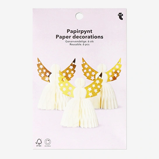 Flying Tiger Copenhagen Melek Figürlü Kağıt Masa Süsü Seti