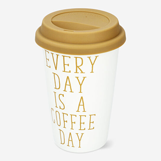 Flying Tiger Copenhagen Silikon Kapaklı Seramik Mug