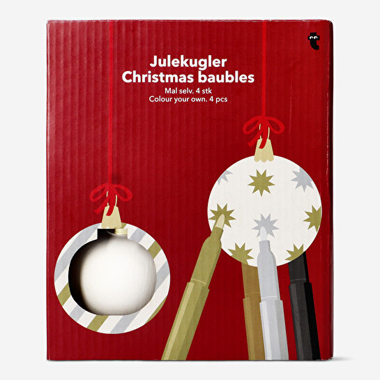 Flying Tiger Copenhagen Kendin Yap 4'lü Seramik Yılbaşı Topu Boyama Seti