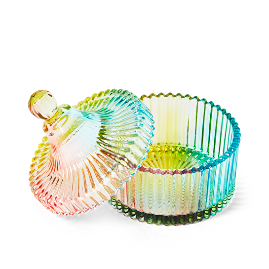 Flying Tiger Copenhagen Gökkuşağı Renkli Kapaklı Cam Kavanoz