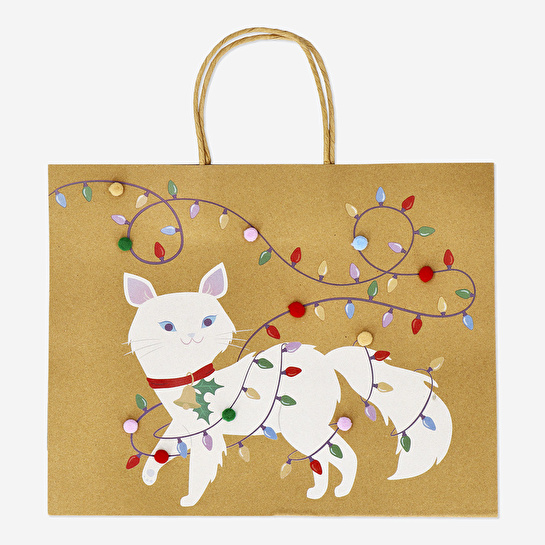 Flying Tiger Copenhagen Ponponlu Kedi Desenli Hediye Çantası