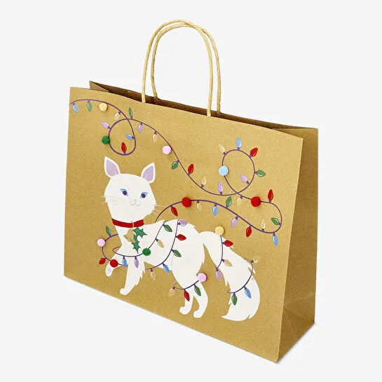 Flying Tiger Copenhagen Ponponlu Kedi Desenli Hediye Çantası