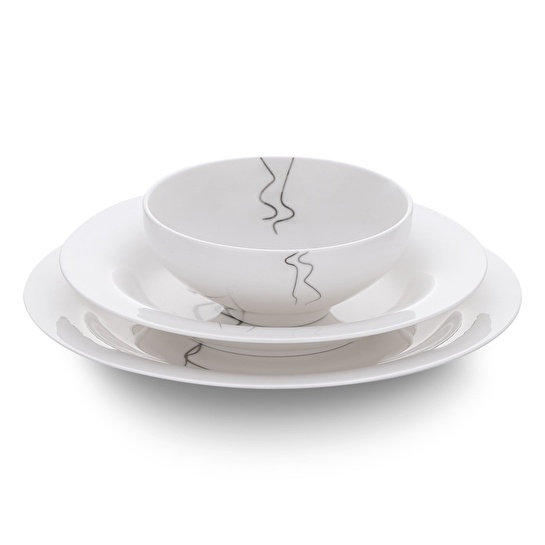 Jumbo Efect Platin 60 Parça 12 Kişilik Platin Yemek Takımı