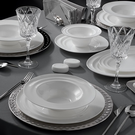 Jumbo Aqua Beyaz 58 Parça 12 Kişilik Yemek Takımı
