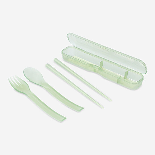 Flying Tiger Copenhagen Şeffaf Yeşil Çatal Kaşık Chopstick Seti