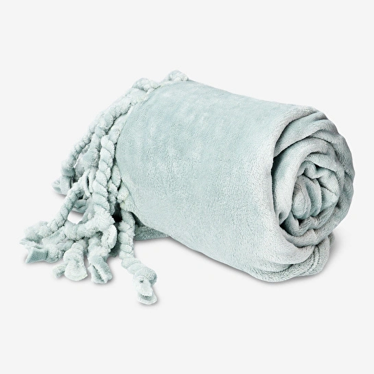 Flying Tiger Copenhagen Püsküllü Mavi TV Battaniyesi 150 cm x 120 cm