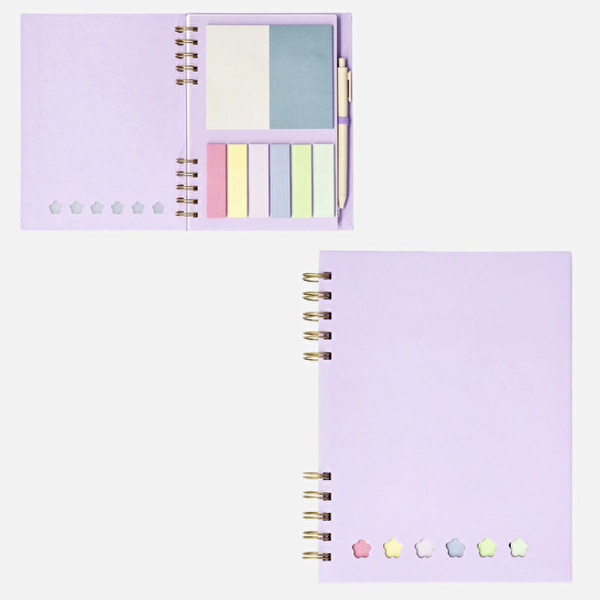 Flying Tiger Copenhagen Kalemli ve Yapışkan Notlu Yeşil Çizgili Defter