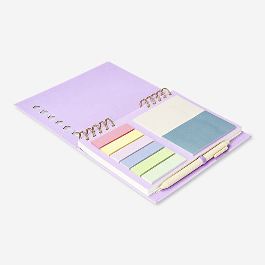 Flying Tiger Copenhagen Kalemli ve Yapışkan Notlu Yeşil Çizgili Defter