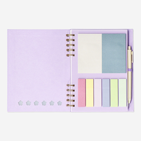 Flying Tiger Copenhagen Kalemli ve Yapışkan Notlu Yeşil Çizgili Defter