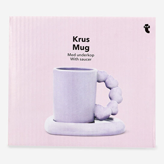 Flying Tiger Copenhagen Kalp Kulplu Kapaklı Seramik Kupa 300 ml