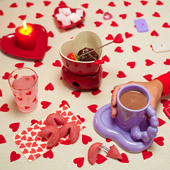 Flying Tiger Copenhagen Kalp Kulplu Kapaklı Seramik Kupa 300 ml