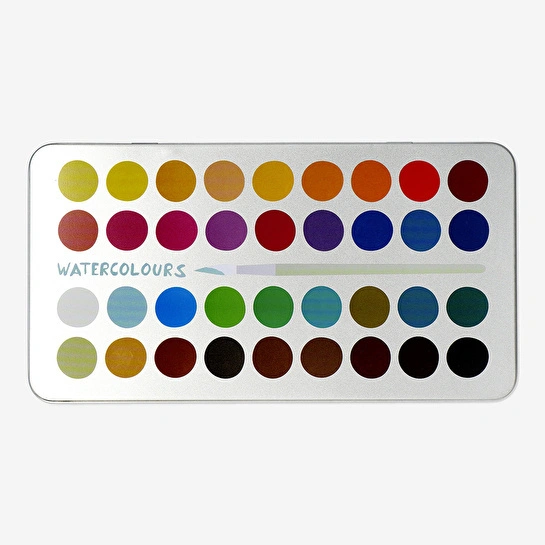 Flying Tiger Copenhagen 36 Renkli Fırçalı Suluboya Seti