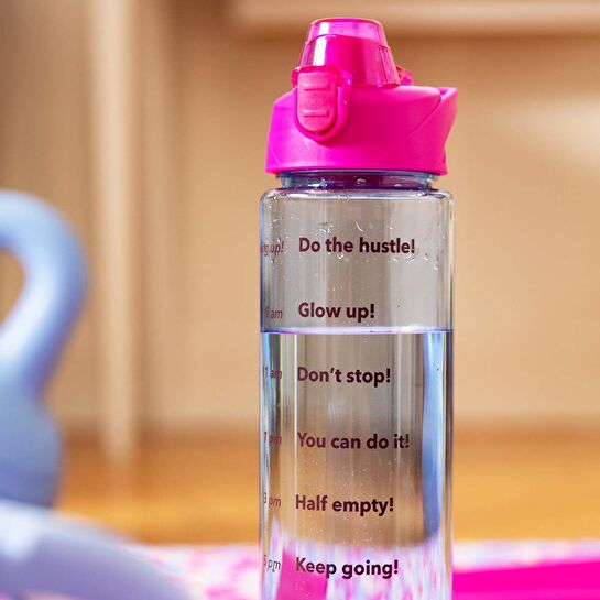 Flying Tiger Copenhagen Pembe Mavi Motivasyon Matarası 1 L