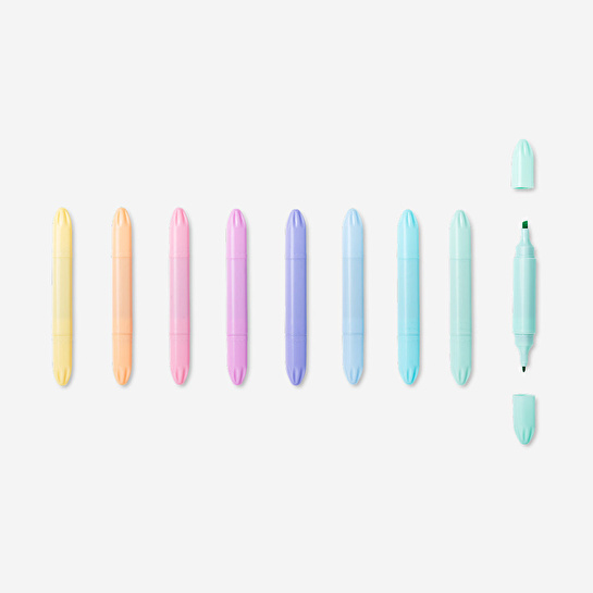 Flying Tiger Copenhagen 8'li Pastel Renkli Çift Taraflı Fosforlu Kalem Seti