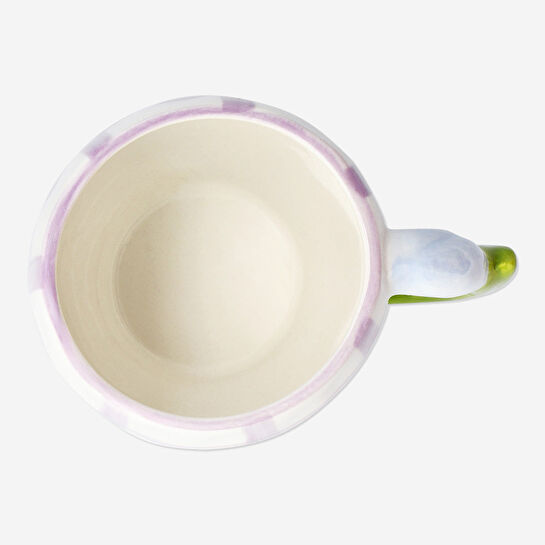 Flying Tiger Copenhagen Ekose Desenli Lale Kulplu Porselen Kupa 450 ml