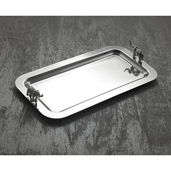 Jumbo Ganesha Gümüş Tepsi 16,5X32