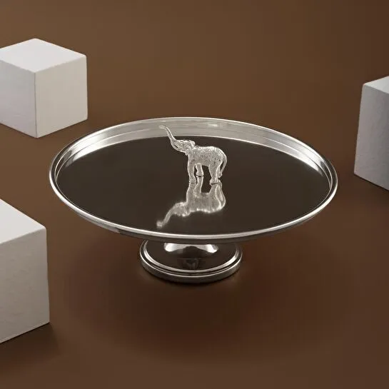 Jumbo Ganesha Pasta Kek Gümüş Servis Tabağı