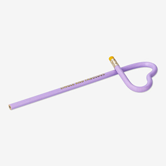 Flying Tiger Copenhagen Kalp Şekilli Mor Kurşun Kalem 17 cm