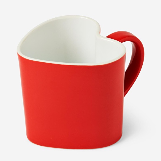 Flying Tiger Copenhagen Kalp Şekilli Kırmızı Seramik Kupa 330 ml