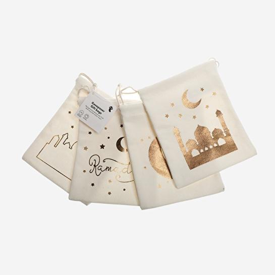 Flying Tiger Copenhagen Ramazan Ayı Temalı 4'lü Büzgülü Bez Çanta Seti