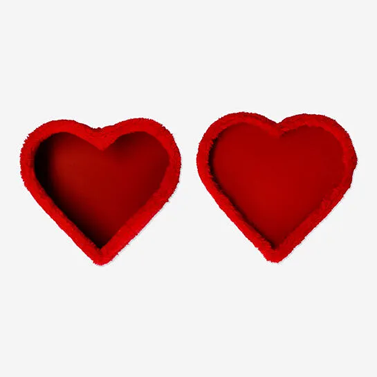 Flying Tiger Copenhagen Kırmızı Kalp Şekilli Peluş Hediye Kutusu