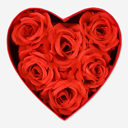 Flying Tiger Copenhagen Kırmızı Kalp Kutuda 6'lı Yapay Gül Seti