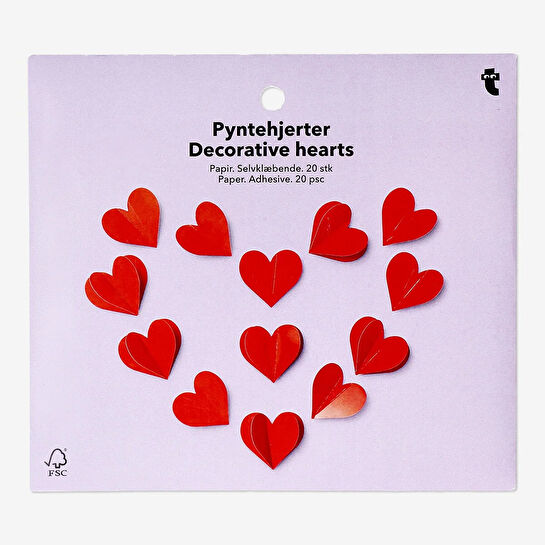 Flying Tiger Copenhagen 20'li Kırmızı Kağıt Kalp Seti