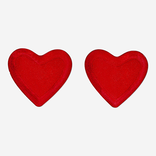 Flying Tiger Copenhagen 2'li Kırmızı Kalp Şekilli Plastik Tabak