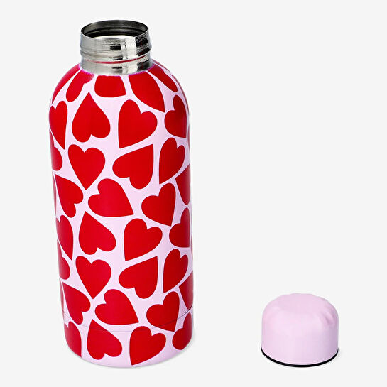 Flying Tiger Copenhagen Kalp Desenli Paslanmaz Çelik Matara 550 ml