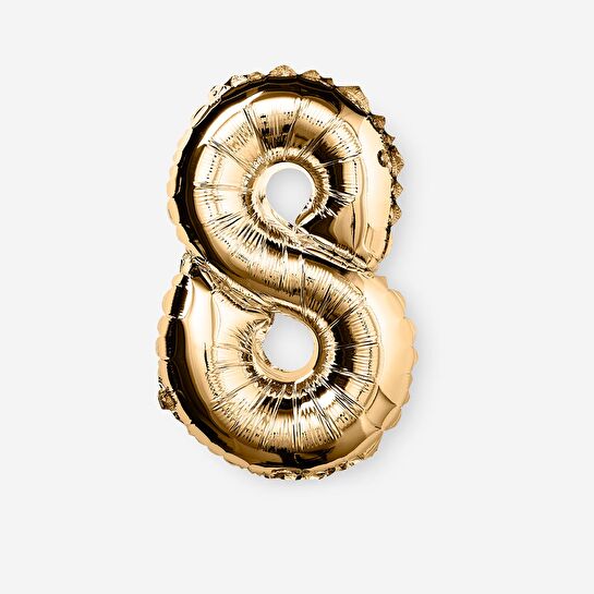 Flying Tiger Copenhagen 8 Numaralı Gold Folyo Balon