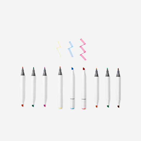 Flying Tiger Copenhagen 12'li Çift Uçlu Pastel Keçeli Kalem Seti