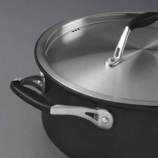 Jumbo New Moment Diamond İndüksiyon Tabanlı Siyah Derin Tencere 24 cm