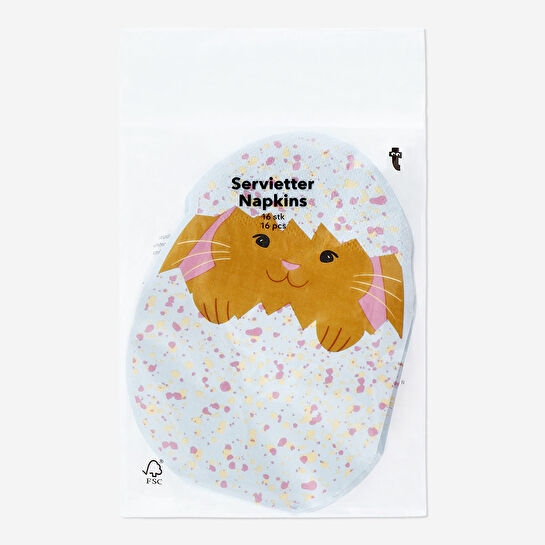 Flying Tiger Copenhagen 16'lı Tavşan Desenli Pembe Peçete 10 cm x 16,5 cm