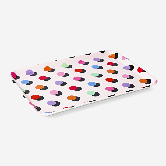 Flying Tiger Copenhagen Çok Renkli Kareli Tepsi 30,7 cm x 21,8 cm