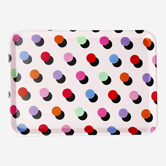 Flying Tiger Copenhagen Çok Renkli Kareli Tepsi 30,7 cm x 21,8 cm