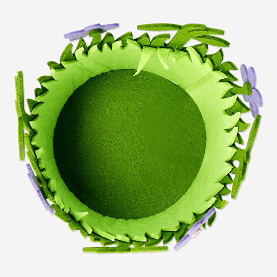 Flying Tiger Copenhagen Mor Çiçekli Yeşil Küçük Keçe Sepet